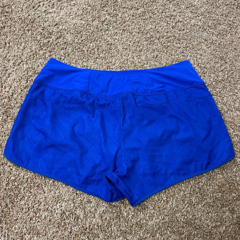Patagonia Strider Pro Running Shorts Womens Medium Blue Geometric Trail Athletic - Picture 2 of 8